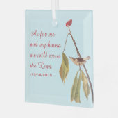 ルイジアナ・ウォーター・ツグミと聖書の詩 ガラスオーナメント (正面左)