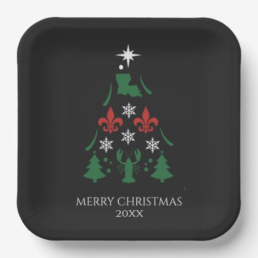 ルイジアナ クリスマス ホリデー カジュン ペーパープレート (正面)