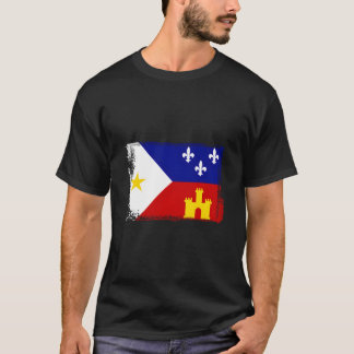 ルイジアナ・ケイジャン+アカディアナの旗 Tシャツ