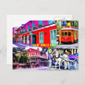 ルイジアナ，ニューオーリンズ ポストカード (正面/裏面)