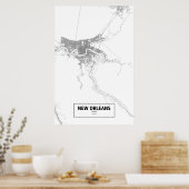 ルイジアナ，ニューオーリンズ（黒の白） ポスター (キッチン)