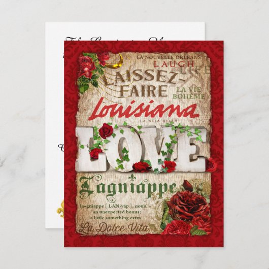 ルイジアナ・パーティーのご招待 招待状 (正面/裏面)