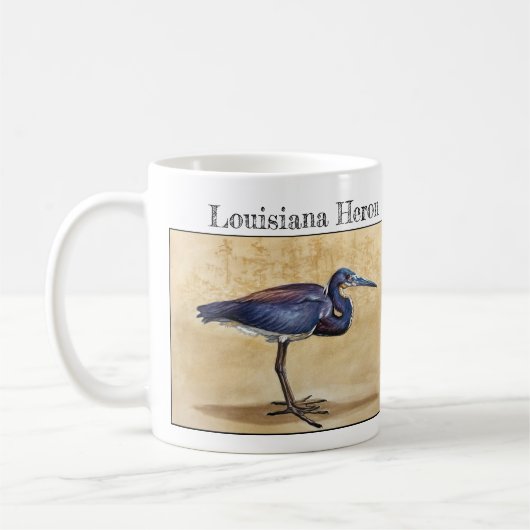 ルイジアナ・ヘロン(エグレタ・トリコラー) コーヒーマグカップ (左)