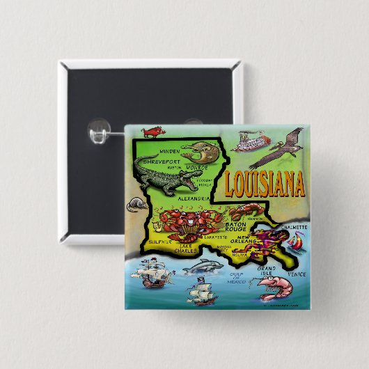 ルイジアナ 缶バッジ (正面&裏面)