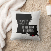 ルイジアナGPS座標とハート クッション (ブランケット)