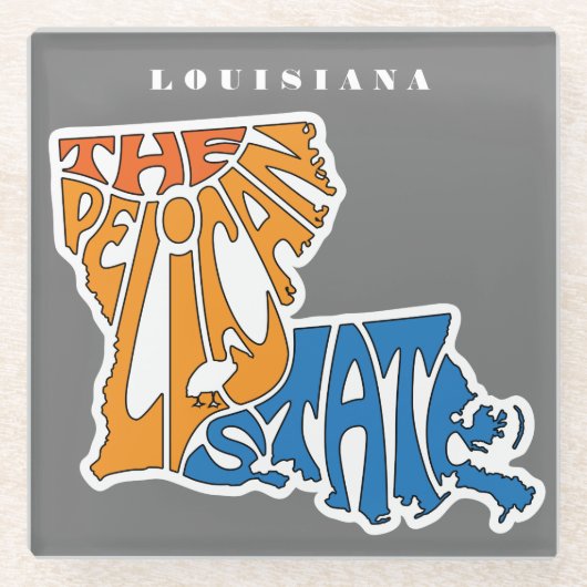 ルイジアナNickname Word Art ガラスコースター (正面)