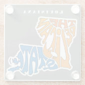 ルイジアナNickname Word Art ガラスコースター (裏面)