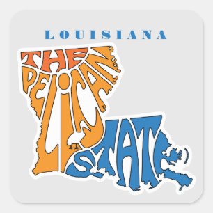 ルイジアナNickname Word Art スクエアシール