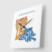 ルイジアナNickname Word Art スクエア壁時計 (傾斜)
