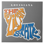 ルイジアナNickname Word Art タイル (正面)