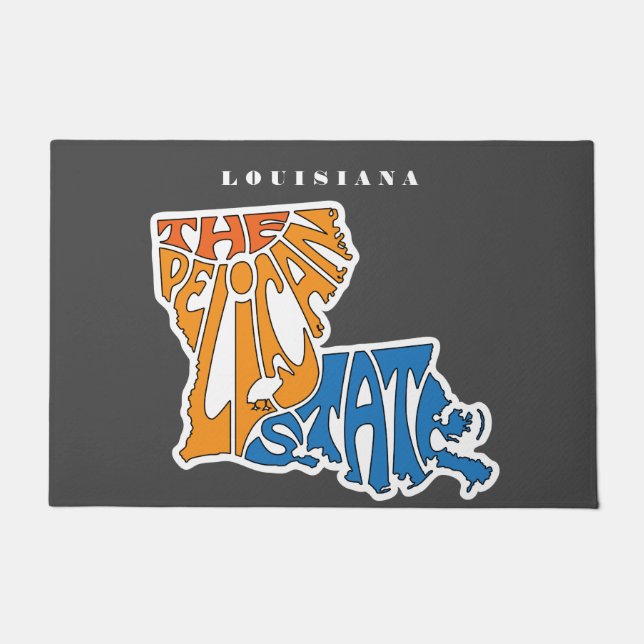 ルイジアナNickname Word Art ドアマット (正面)