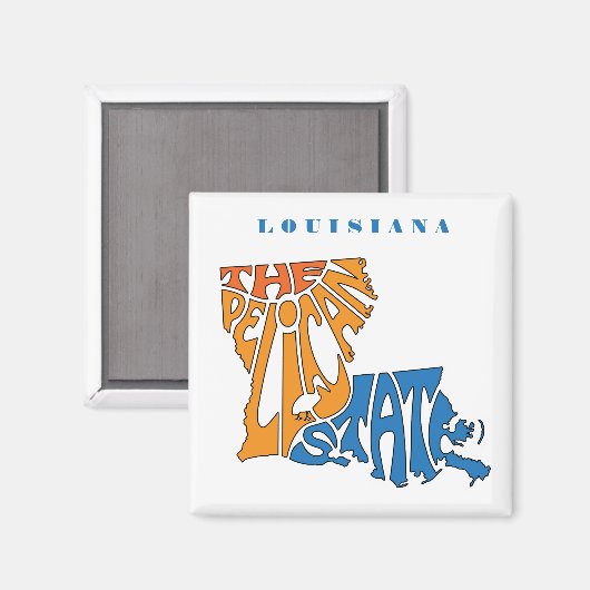 ルイジアナNickname Word Art マグネット (正面/裏面)