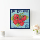 ルイジアナStawberryの木枠のラベル スクエア壁時計 (ホーム)