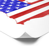 ルイジアナUSAシルエット州マップ ポスター (角)