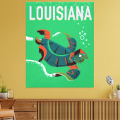 ルイジアナUSAヴィンテージ旅行ポスターアート キャンバスプリント (インサイチュ (リビング))