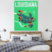 ルイジアナUSAヴィンテージ旅行ポスターアート キャンバスプリント (インサイチュ (寝室))