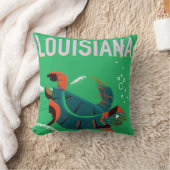 ルイジアナUSAヴィンテージ旅行ポスターアート クッション (ブランケット)