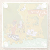 ルイジ図解入りの、写真付きのアナの地図：旅行のハイライト。 ガラスコースター (裏面)