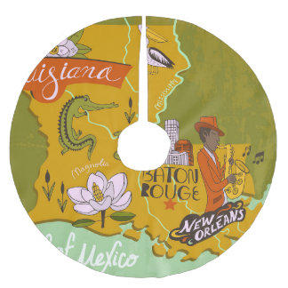 ルイジ図解入りの、写真付きのアナの地図：旅行のハイライト。 ブラッシュドポリエステルツリースカート