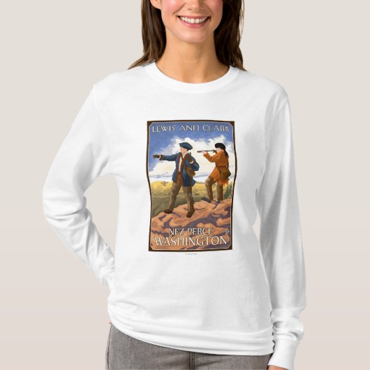 ルイスおよびクラーク- Nez Perce、ワシントン州 Tシャツ (正面)