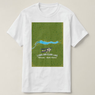 ルイスとクラーク·レイクの地図ポスター。 Tシャツ