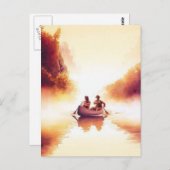 "ルイスとクラーク"川シーン水色 ポストカード (正面/裏面)