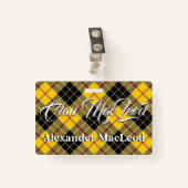 ルイスのタータンチェックの一族MacLeod バッジ (正面クリップ)