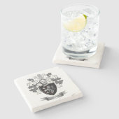 ルイスの家紋の紋章付き外衣 ストーンコースター (横)