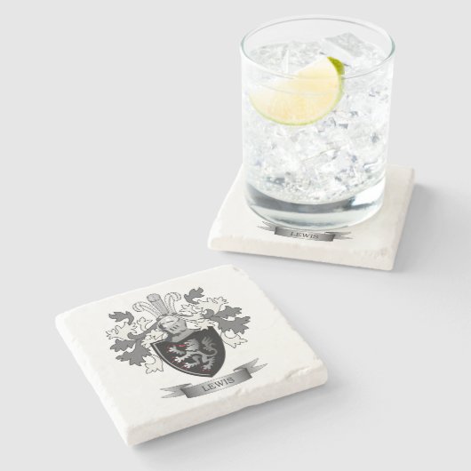 ルイスの家紋の紋章付き外衣 ストーンコースター (横)