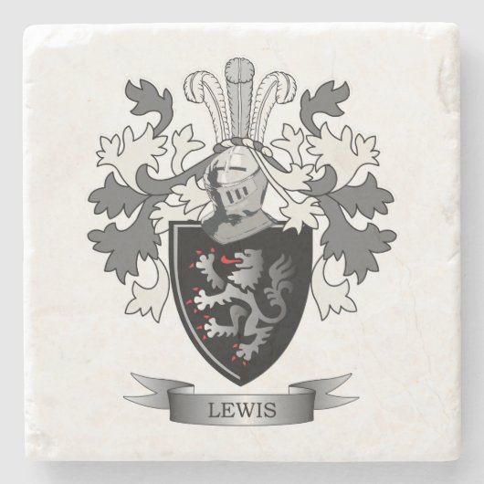 ルイスの家紋の紋章付き外衣 ストーンコースター (正面)