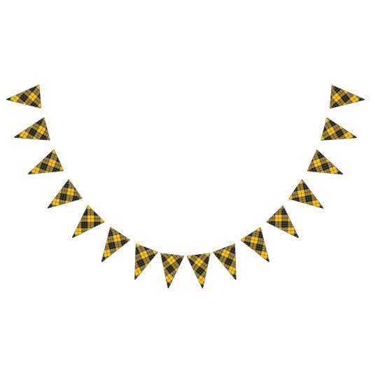 ルイスの黄色及び黒いタータンチェックの一族MacLeod バンティングフラッグ (全)