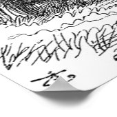 ルイスカロールルディングガラスイラストレーション&引用文 ポスター (角)