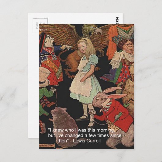 ルイスキャロールイラストレーション&マインドチェンジ引用文 ポストカード (正面/裏面)