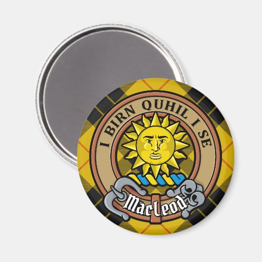 ルイスクレストのクランMacLeodタータンチェック マグネット (正面/裏面)