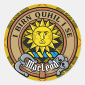 ルイスクレストのクランMacLeodタータンチェック ラウンドシール (正面)