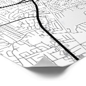 ルイスビルのシティマップ+ロケーションをマーク ポスター (角)