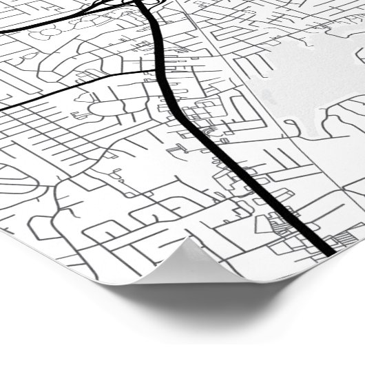 ルイスビルのシティマップ+ロケーションをマーク ポスター (角)