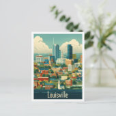 ルイスビルケンタッキーUSヴィンテージトラベルイラストレーション ポストカード (スタンド正面)