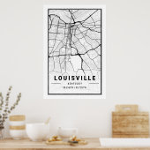 ルイスビルケンタッキーUSAシティトラベルシティマップ ポスター (キッチン)