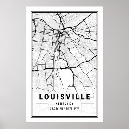 ルイスビルケンタッキーUSAシティトラベルシティマップ ポスター (正面)