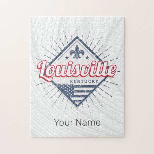 ルイスビルシティケンタッキー統一された州ヴィンテージUSA ジグソーパズル (縦)