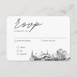 ルイスビル結婚のRSVP伝統的 Mealオプション エンクロージャーカード