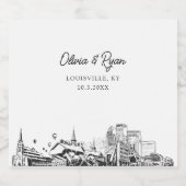 ルイスビ結婚ルのパーソナライズされたシャンパンラベル スパークリングワインラベル (シングルラベル)