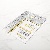 ルイスヴィルラブロケーター |シティテーマ結婚の 箔招待状 (回転した状態)