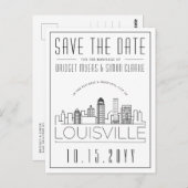 ルイスヴ結婚ル |スタイル設定されたスカイライン日付を保存 ポストカード (正面/裏面)