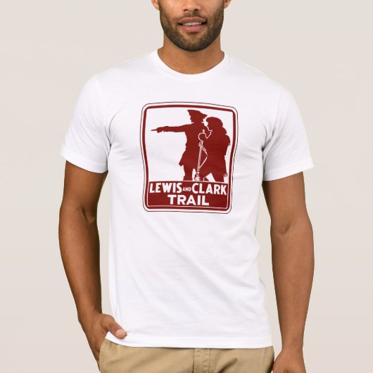 ルイス及びクラークの交通ガイドの印、米国 Tシャツ (正面)