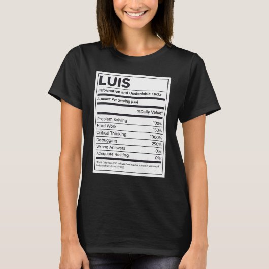 ルイス栄養情報問題解決懸命W Tシャツ (正面)