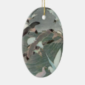 ルイス・アガシー・フエルテスによる海波上のサギ セラミックオーナメント (右)