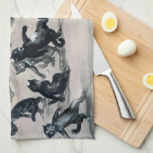 ルイス・ウィンの猫雪合戦 キッチンタオル (四つ折り)