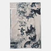 ルイス・ウィンの猫雪合戦 キッチンタオル (縦)